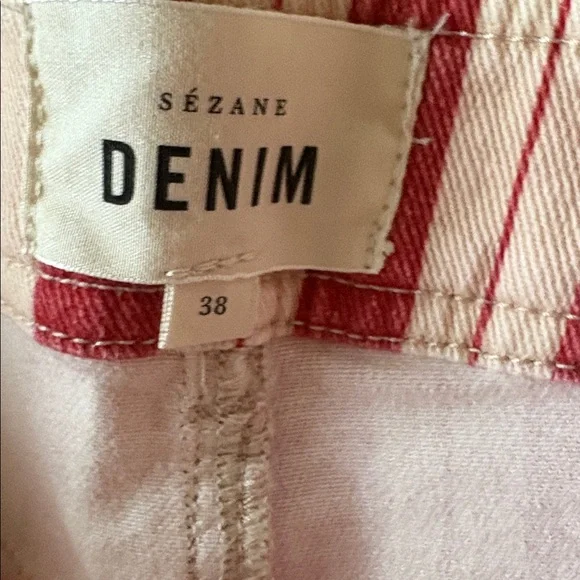 High-Rise Cream and Red Striped Wide-Leg Pants sezane - Picture 12 of 15